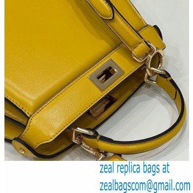 Fendi padded nappa leather Peekaboo ISeeU Petite Bag Yellow 2022