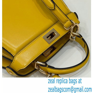 Fendi padded nappa leather Peekaboo ISeeU Petite Bag Yellow 2022 - Click Image to Close