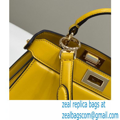 Fendi padded nappa leather Peekaboo ISeeU Petite Bag Yellow 2022