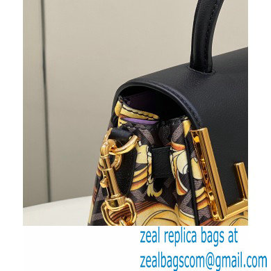 Fendi x Versace Fendace La Medusa Medium Handbag Gold Baroque print Black 2022