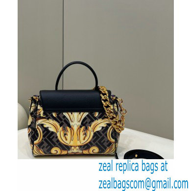 Fendi x Versace Fendace La Medusa Medium Handbag Gold Baroque print Black 2022