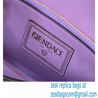 Fendi x Versace Fendace La Medusa Medium Handbag Gold Baroque print Black 2022 - Click Image to Close