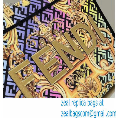 Fendi x Versace Sunshine Large Shopper Tote Bag Fendace Printed FF Fabric Gold Baroque print 2022 - Click Image to Close