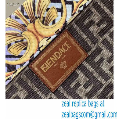 Fendi x Versace Sunshine Large Shopper Tote Bag Fendace Printed FF Fabric Gold Baroque print 2022