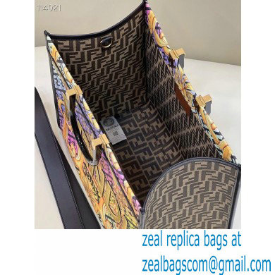 Fendi x Versace Sunshine Large Shopper Tote Bag Fendace Printed FF Fabric Gold Baroque print 2022