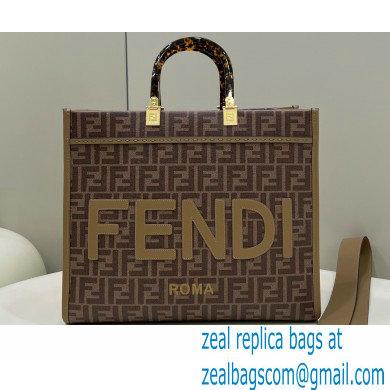 Fendi x Versace Sunshine Medium Shopper Bag Fendace Printed FF Fabric Brown 2022