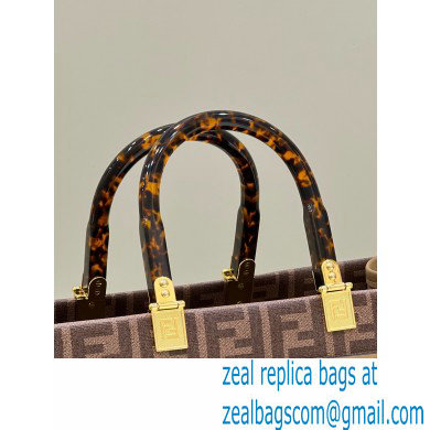 Fendi x Versace Sunshine Medium Shopper Bag Fendace Printed FF Fabric Brown 2022 - Click Image to Close