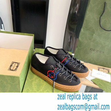 Gucci Cotton Canvas Interlocking G Low-top sneakers Black 2022