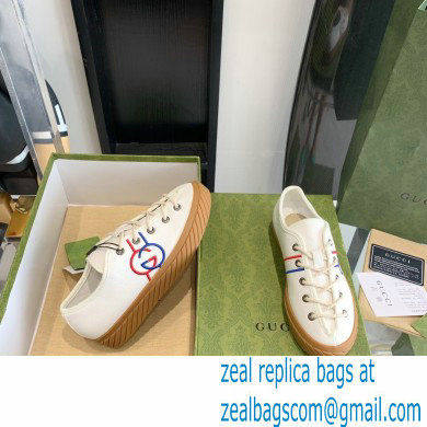 Gucci Cotton Canvas Interlocking G Low-top sneakers White 2022 - Click Image to Close