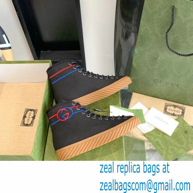 Gucci Cotton Canvas Interlocking G high-top sneakers Black 2022