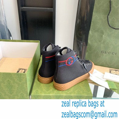 Gucci Cotton Canvas Interlocking G high-top sneakers Black 2022 - Click Image to Close