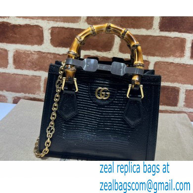 Gucci Diana lizard mini Top Handle bag 675800 Black 2022