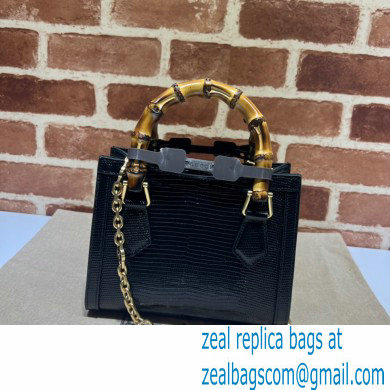 Gucci Diana lizard mini Top Handle bag 675800 Black 2022