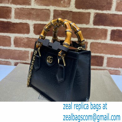 Gucci Diana lizard mini Top Handle bag 675800 Black 2022