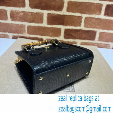 Gucci Diana lizard mini Top Handle bag 675800 Black 2022