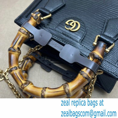 Gucci Diana lizard mini Top Handle bag 675800 Black 2022