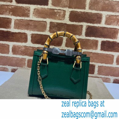 Gucci Diana lizard mini Top Handle bag 675800 Dark Green 2022