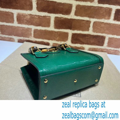 Gucci Diana lizard mini Top Handle bag 675800 Dark Green 2022