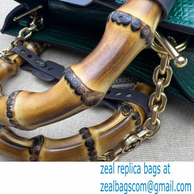 Gucci Diana lizard mini Top Handle bag 675800 Dark Green 2022