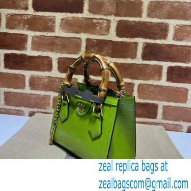 Gucci Diana lizard mini Top Handle bag 675800 Grass Green 2022 - Click Image to Close