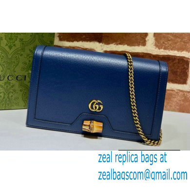 Gucci Diana mini bag with bamboo 696817 Blue 2022 - Click Image to Close