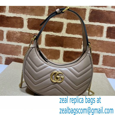 Gucci GG Marmont half-moon-shaped mini bag 699514 Nude 2022