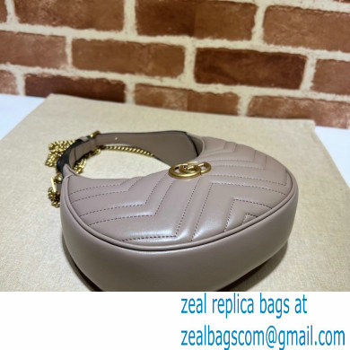 Gucci GG Marmont half-moon-shaped mini bag 699514 Nude 2022