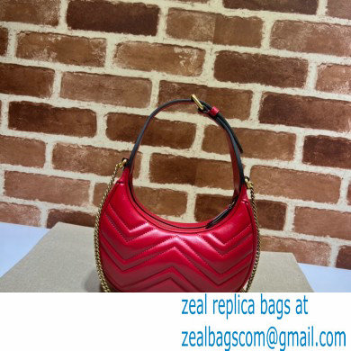 Gucci GG Marmont half-moon-shaped mini bag 699514 Red 2022