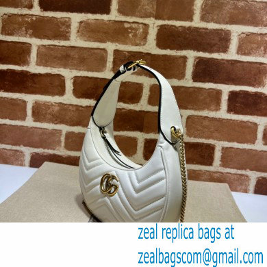 Gucci GG Marmont half-moon-shaped mini bag 699514 White 2022