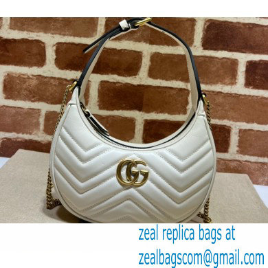 Gucci GG Marmont half-moon-shaped mini bag 699514 White 2022 - Click Image to Close