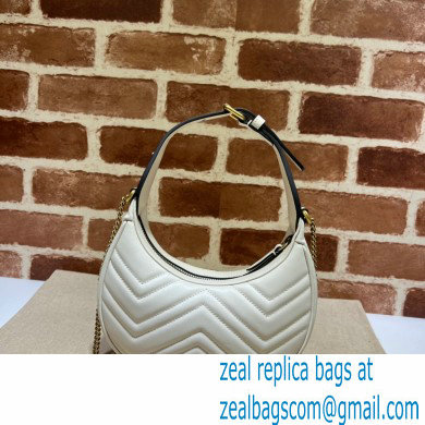 Gucci GG Marmont half-moon-shaped mini bag 699514 White 2022 - Click Image to Close