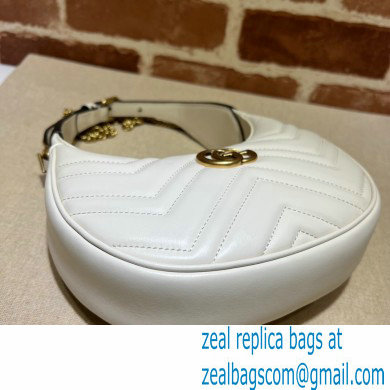 Gucci GG Marmont half-moon-shaped mini bag 699514 White 2022