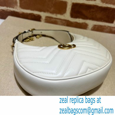 Gucci GG Marmont half-moon-shaped mini bag 699514 White 2022 - Click Image to Close