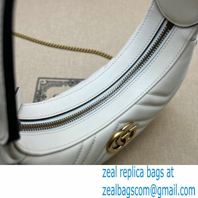 Gucci GG Marmont half-moon-shaped mini bag 699514 White 2022