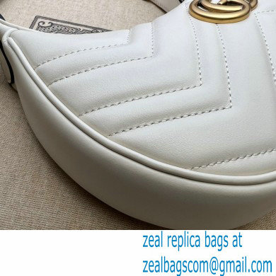 Gucci GG Marmont half-moon-shaped mini bag 699514 White 2022 - Click Image to Close