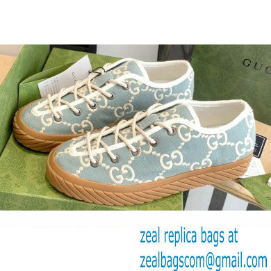 Gucci GG canvas Low-top sneakers Light Blue 2022 - Click Image to Close