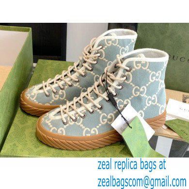Gucci GG canvas high-top sneakers Light Blue 2022 - Click Image to Close