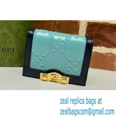 Gucci GG card case wallet 676150 Blue 2022