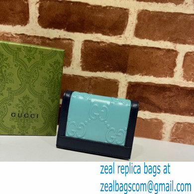 Gucci GG card case wallet 676150 Blue 2022 - Click Image to Close