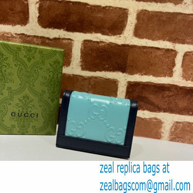 Gucci GG card case wallet 676150 Blue 2022