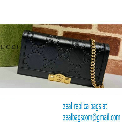 Gucci GG wallet with chain 676155 Black 2022