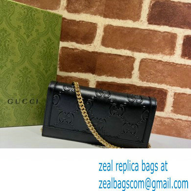 Gucci GG wallet with chain 676155 Black 2022 - Click Image to Close
