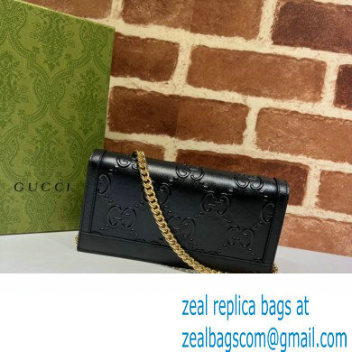 Gucci GG wallet with chain 676155 Black 2022