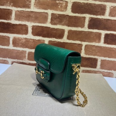 Gucci Horsebit 1955 lizard mini Shoulder bag 675801 Dark Green 2022
