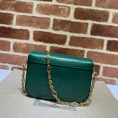 Gucci Horsebit 1955 lizard mini Shoulder bag 675801 Dark Green 2022