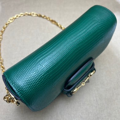 Gucci Horsebit 1955 lizard mini Shoulder bag 675801 Dark Green 2022