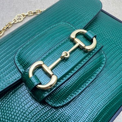 Gucci Horsebit 1955 lizard mini Shoulder bag 675801 Dark Green 2022