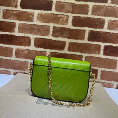 Gucci Horsebit 1955 lizard mini Shoulder bag 675801 Grass green 2022