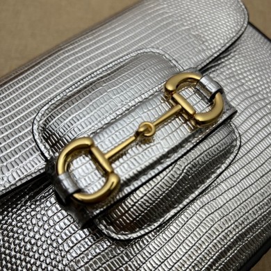 Gucci Horsebit 1955 lizard mini Shoulder bag 675801 Silver 2022