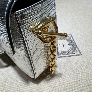 Gucci Horsebit 1955 lizard mini Shoulder bag 675801 Silver 2022